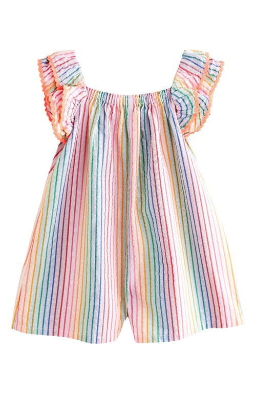 Shop Next Kids' Stripe Cotton Romper In Rainbow Stripe