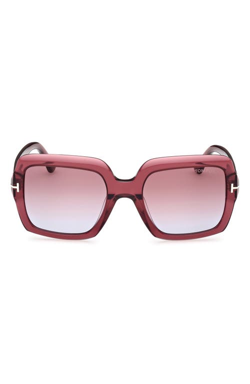 TOM FORD Kaya 54mm Square Sunglasses in Shiny Wine /Violet at Nordstrom