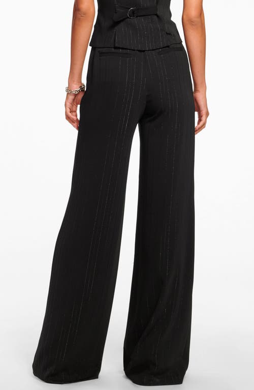 RAMY BROOK RAMY BROOK GAIUS METALLIC PINSTRIPE WIDE LEG PANTS 