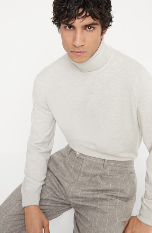 Shop Brunello Cucinelli Turtleneck Sweater In Stone Grey