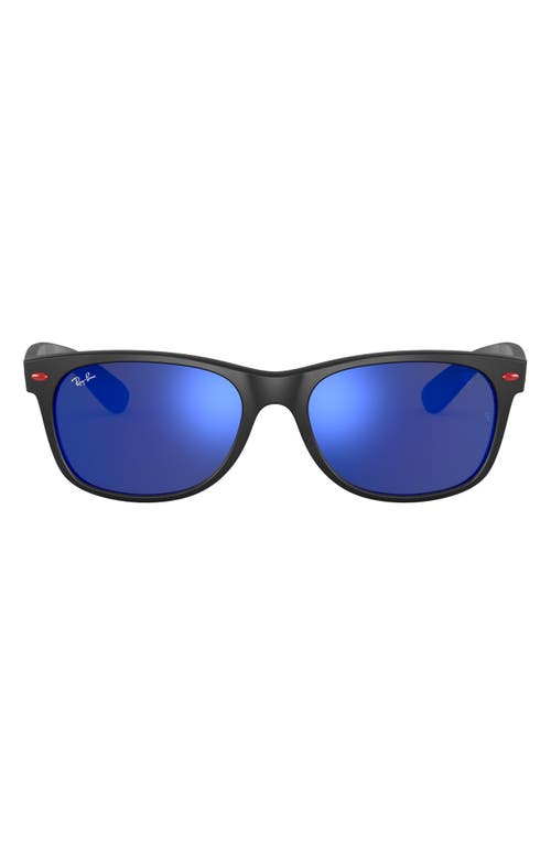 Ray-Ban 55mm Mirrored Square Sunglasses in Matte Black at Nordstrom
