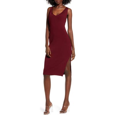 Leith Sweater Midi Dress, Red