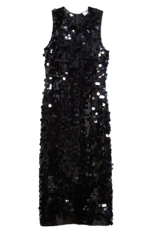 Shop Wayf X Chérie Madeleine Danse Sequin Sleeveless Midi Dress In Black