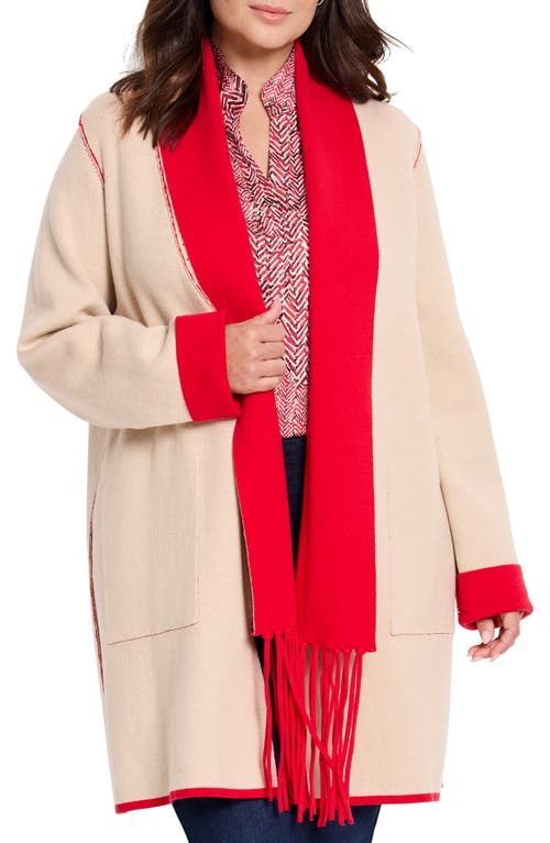 Shop Nic + Zoe Nic+zoe Cool Nights Reversible Cotton Blend Knit Jacket In Amaryllis