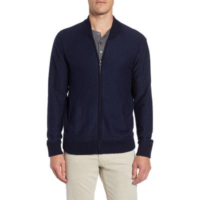 Bonobos Cotton & Cashmere Bomber Sweater, Blue