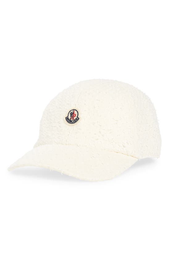 Moncler Archivo Dna Tweed Adjustable Baseball Cap In Silk White