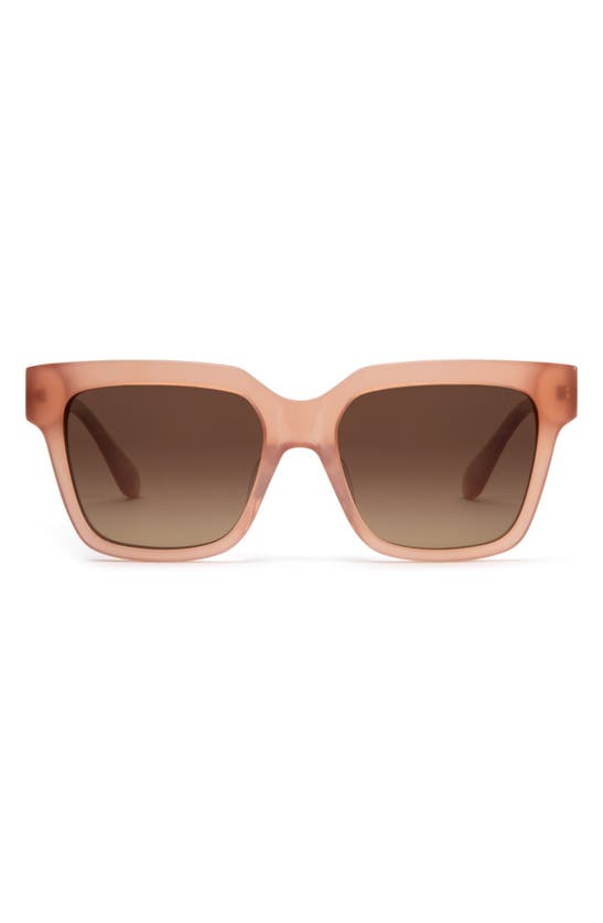 Mohala Eyewear Hana Special Fit Medium 55mm Gradient Polarized Square Sunglasses In Pink Papaya