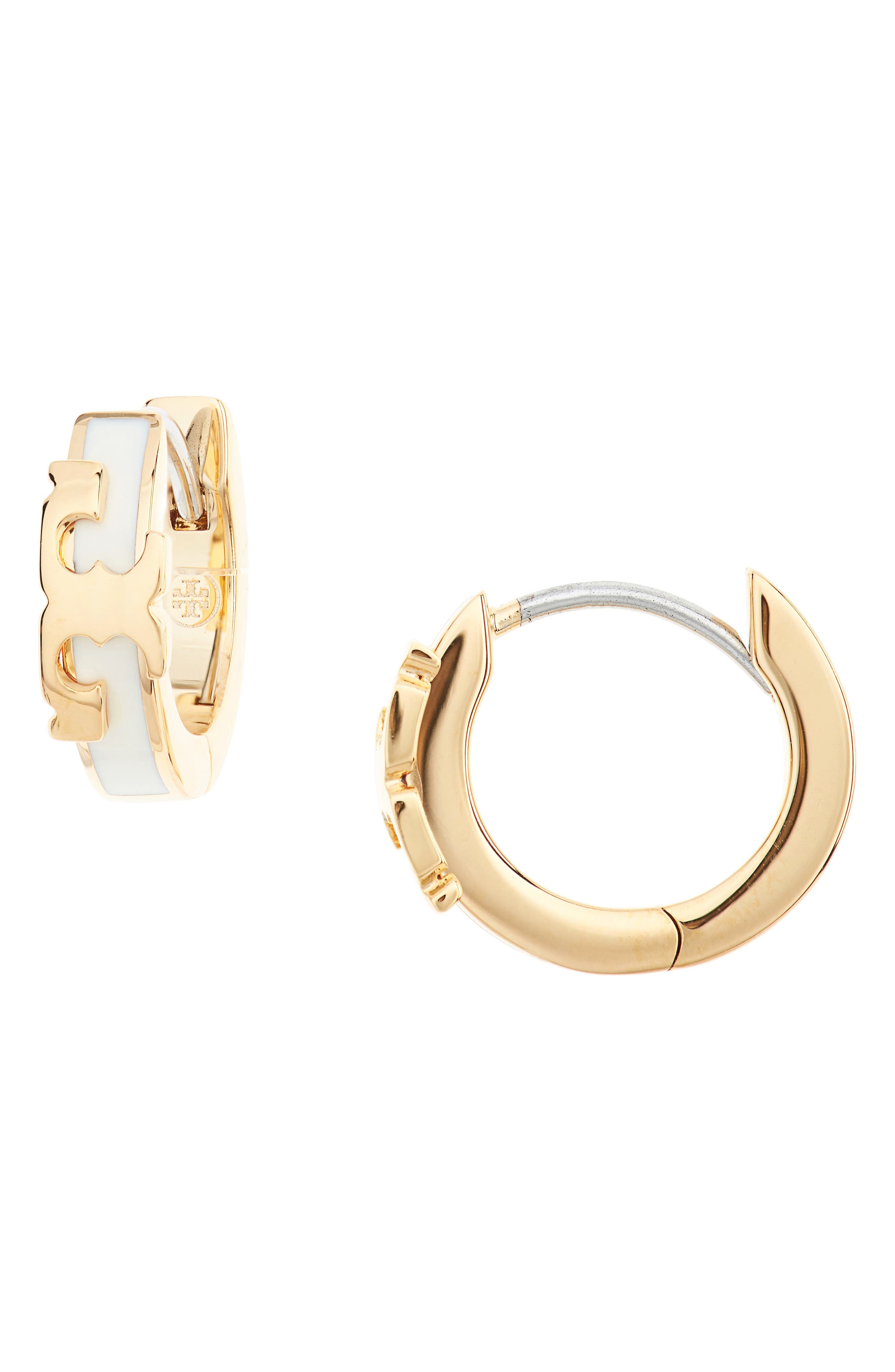 tory burch kira huggie hoop earrings