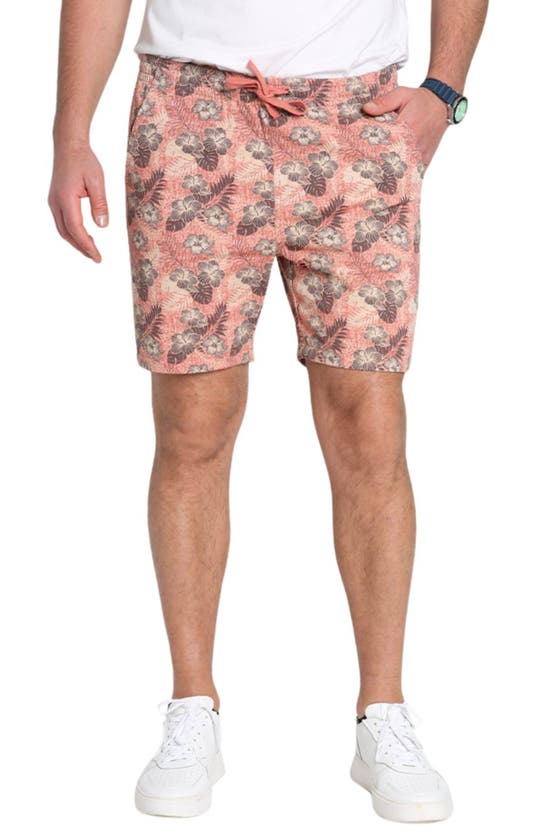 Shop Jachs Stretch Twill Pull-on Shorts In Pink Floral Print