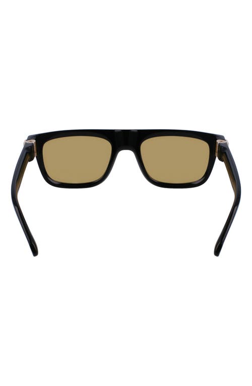 Shop Ferragamo Prisma 56mm Square Sunglasses In Black/gold