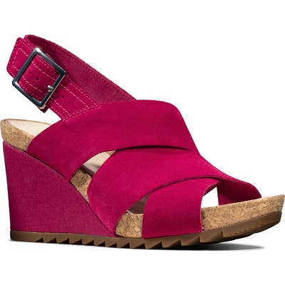 Clarks Flex Platform Wedge Sandal, Pink