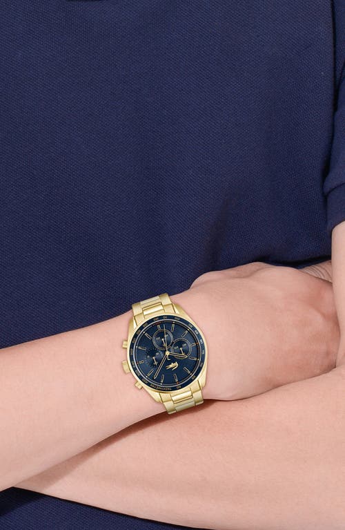 Lacoste Men's Boston Ionic Plated Thin Gold Steel Watch 42mm In Navy