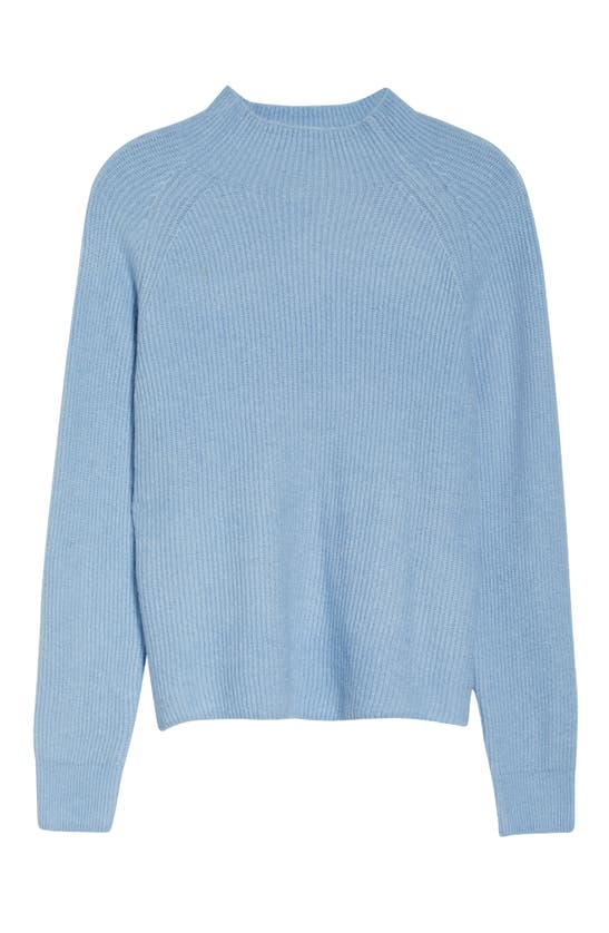 Halogen Stripe Funnel Neck Sweater In Day Break Blue