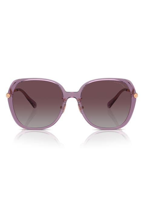 59mm Gradient Polarized Square Sunglasses