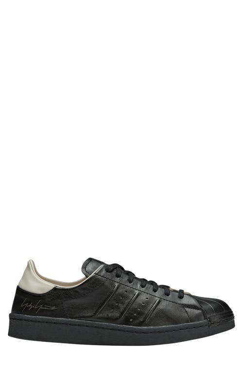 Y-3 Black & Off-white Superstar Sneakers In Black/black/aluminum