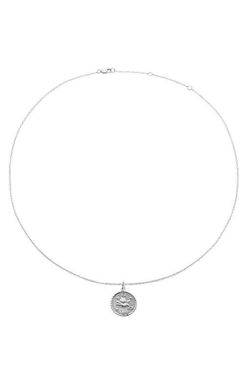 The Zodiac Medallion Necklace in Silver - Leo