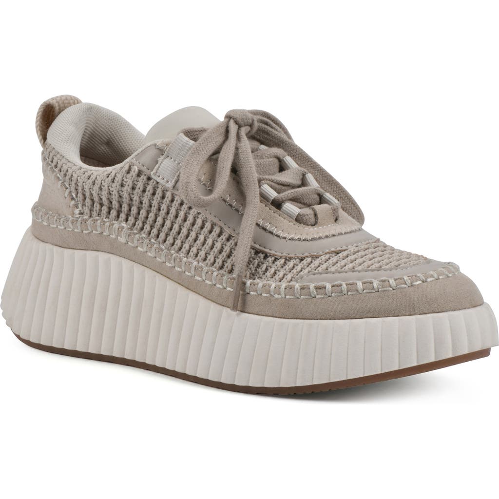 White Mountain Footwear Dynastic Knit Sneaker In Taupe/fabric