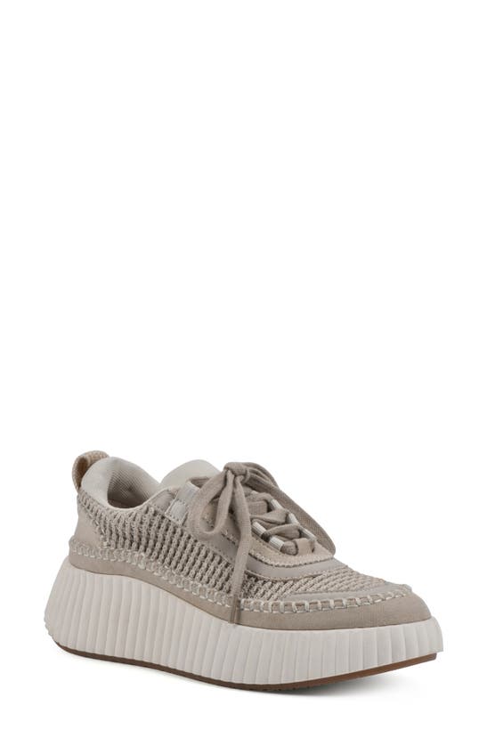 White Mountain Footwear Dynastic Knit Sneaker In Taupe/ Fabric