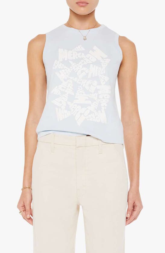 Shop Mother The Strong And Silent Type Sleeveless Graphic T-shirt In Merci Merci