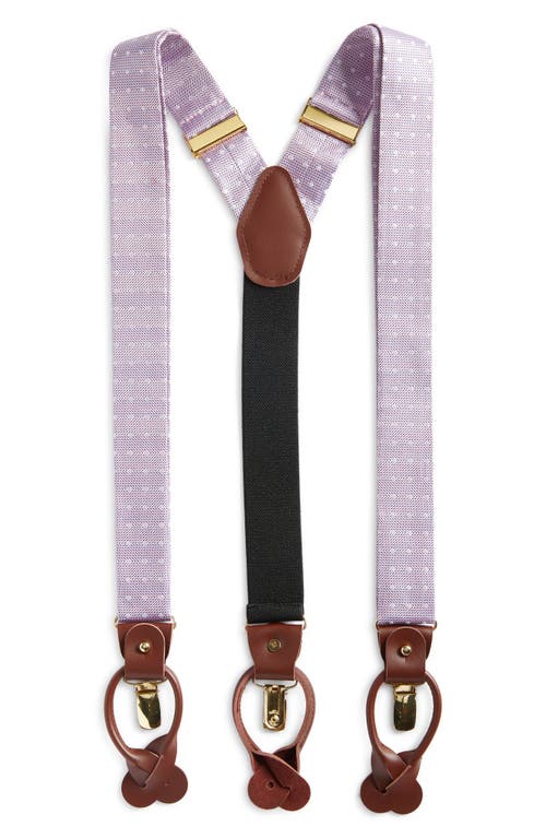 Shop Clifton Wilson Lavender Polka Dot Silk Suspenders