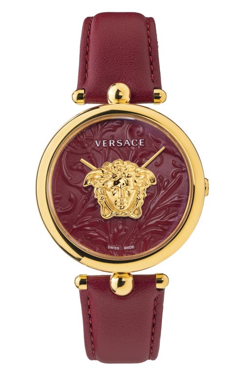 Versace Barocco Leather Strap Watch