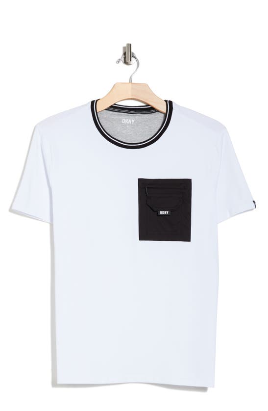 Shop Dkny Sportswear Daley Woven Pocket T-shirt In White