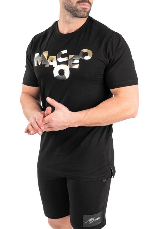 Maceoo Scrabble Logo Cotton Graphic T-shirt In Black