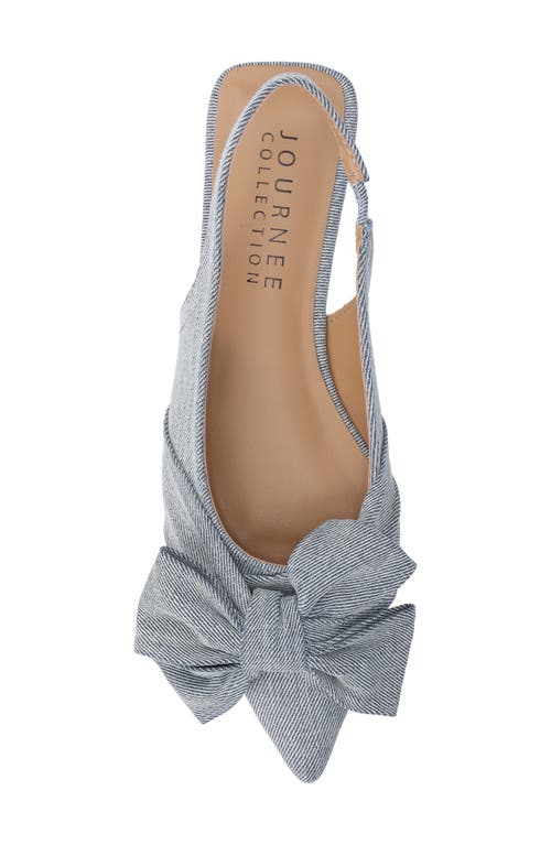 Journee Collection Sabrina Slingback Flat In Light Denim