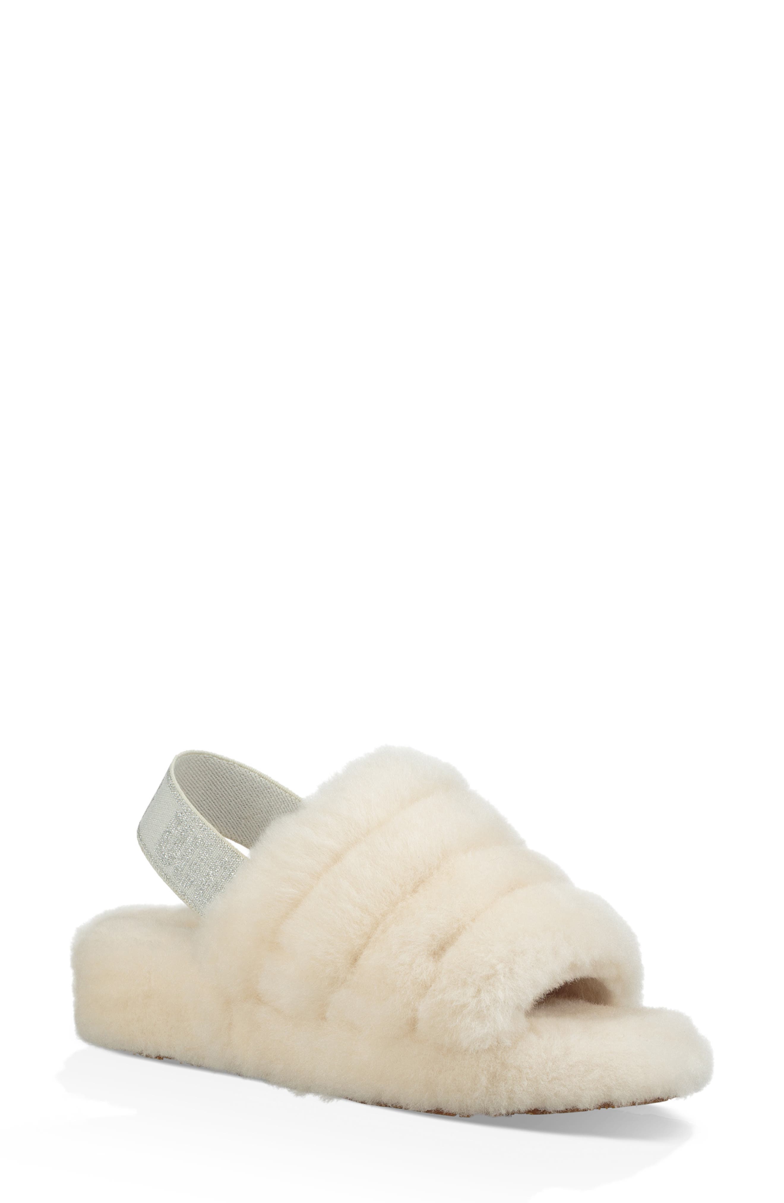 Ugg Fluff Yeah Genuine Shearling Slipper, Beige