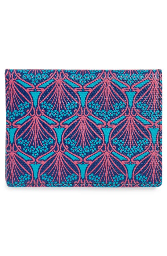 Shop Liberty London Coated Canvas Card Case In Navy