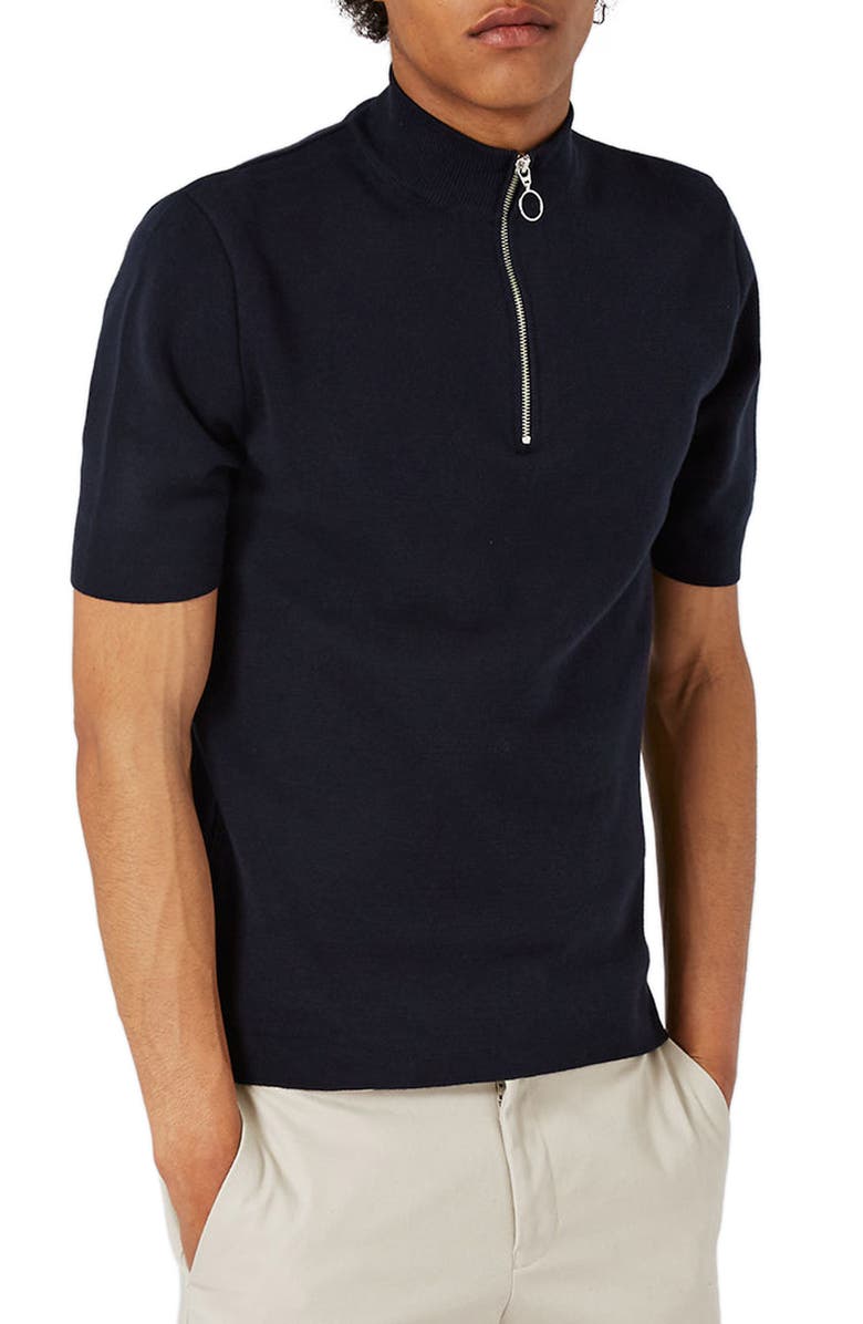 Download Topman Quarter Zip Mock Neck Sweater | Nordstrom