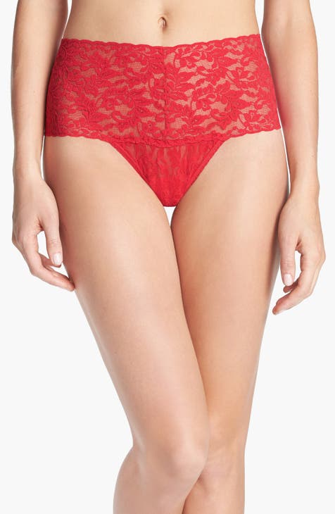  Womens Underwear Thong Lace Womens Panties Lace Bikini Underwear  Red : Sports & Outdoors