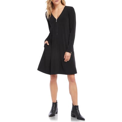 Karen Kane V-Neck A-Line Dress, Black