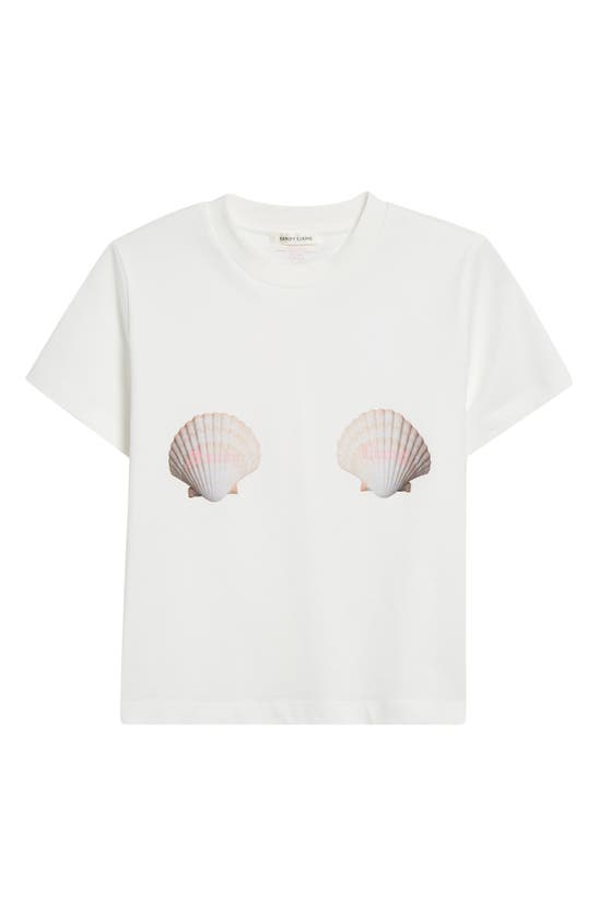 Shop Sandy Liang Tellin Shell Graphic T-shirt In White