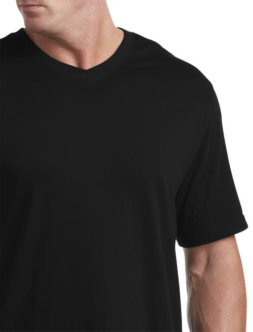 HARBOR BAY HARBOR BAY BY DXL MOISTURE-WICKING JERSEY V-NECK T-SHIRT 