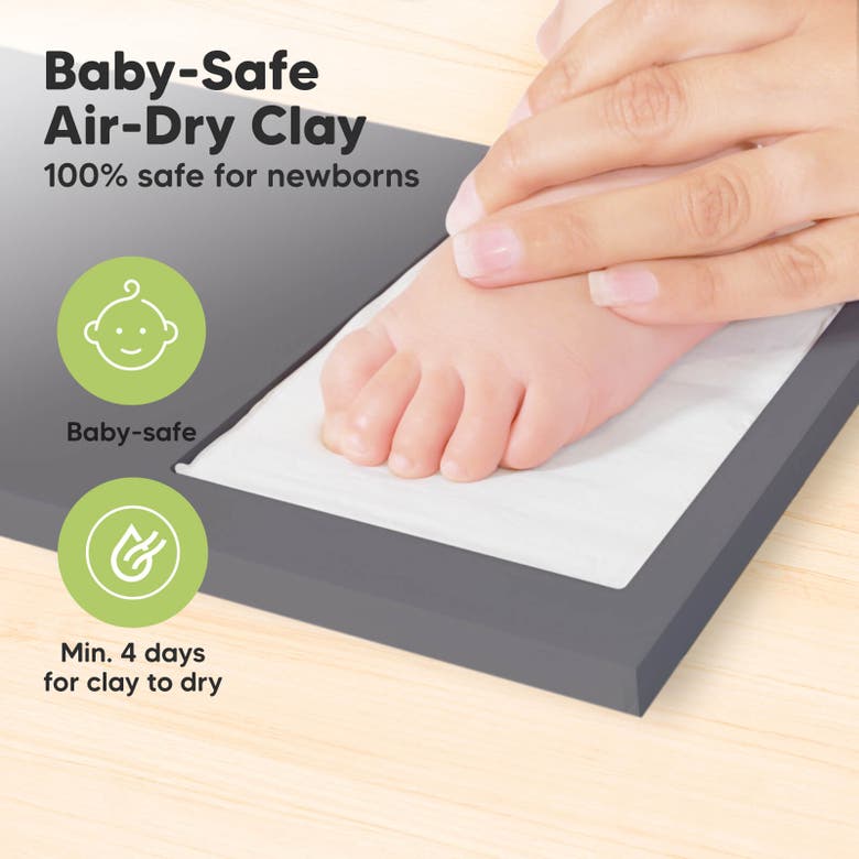 Shop Keababies Baby Handprint & Footprint Keepsake Duo Frame In Gunmetal Gray