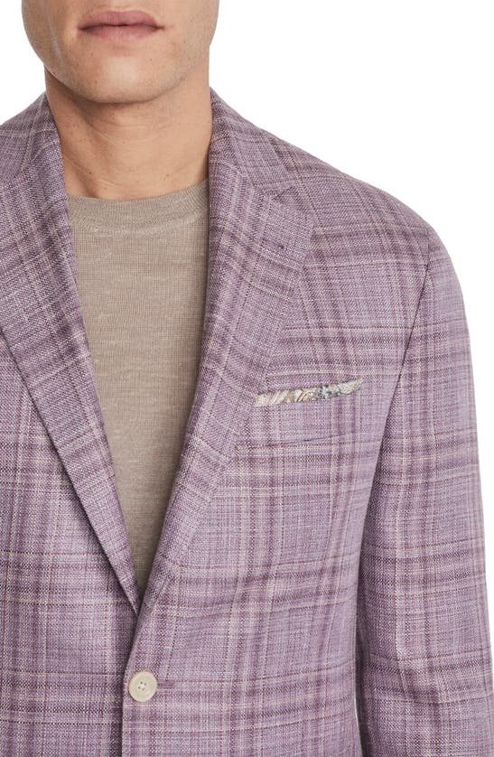Shop Jack Victor Midland Plaid Wool Blend Sport Coat In Lavender