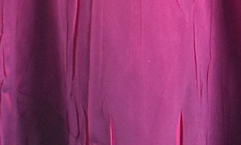 Komarov Ombré Slit Sleeve Charmeuse & Chiffon Cocktail Dress In Ombre Magenta