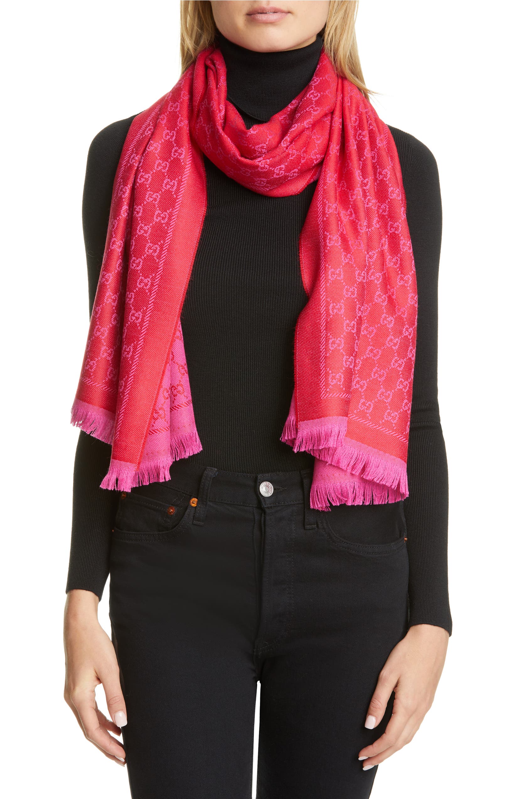 Gg Jacquard Wool Scarf Gg Jacquard Wool Scarf