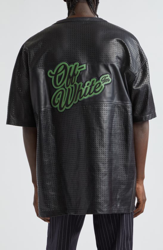 Shop Off-white Leather Mesh Basketball T-shirt In Black Will