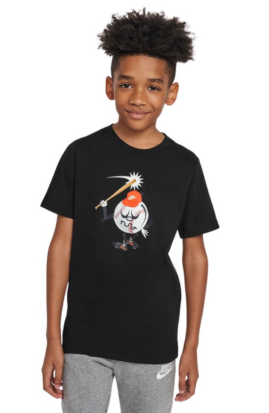 Nike Kids' Sportswear Cotton T-shirt In Black