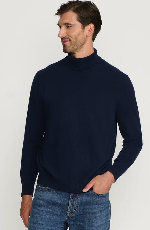 Shop Lands' End Fine Gauge Cashmere Turtleneck Sweater In Radiant Navy