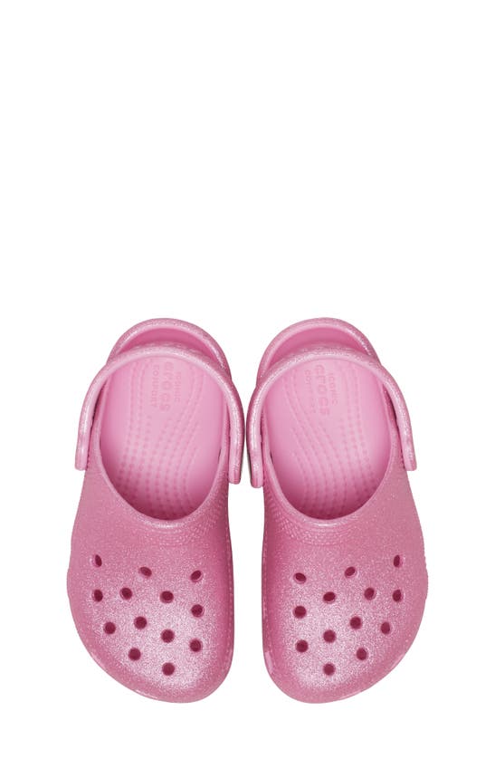 Shop Crocs Kids' Classic Glitter Clog In Pink Tweed Glitter