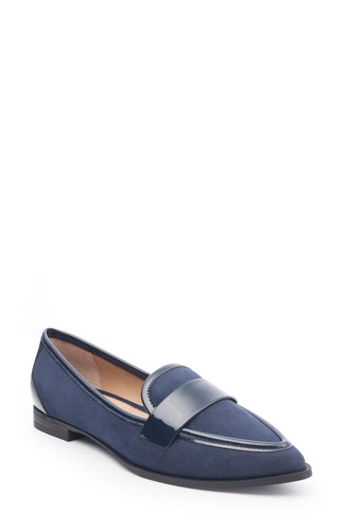 Alyza Leather Loafer in Navy