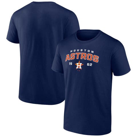 Women's Houston Astros Navy Oversized Long Sleeve Ombre Spirit Jersey T- Shirt