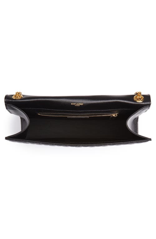 Shop Saint Laurent Large Envelope Calfskin Shoulder Bag In Nero/nero/nero