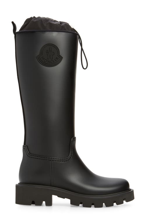 Moncler Black Kickstream Waterproof Knee High Boots In Black