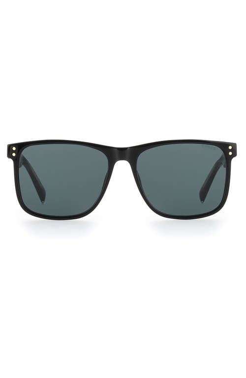 levi's 57mm Rectangle Sunglasses in Black/Green