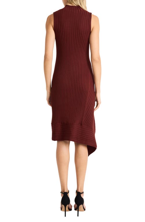 MAGGY LONDON MAGGY LONDON MOCK NECK ASYMMETRIC HEM SWEATER DRESS 