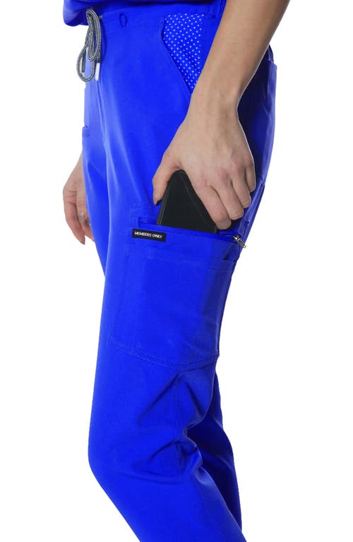 Members Only Reus Open Bottom Scrub Pants In Royal Blue